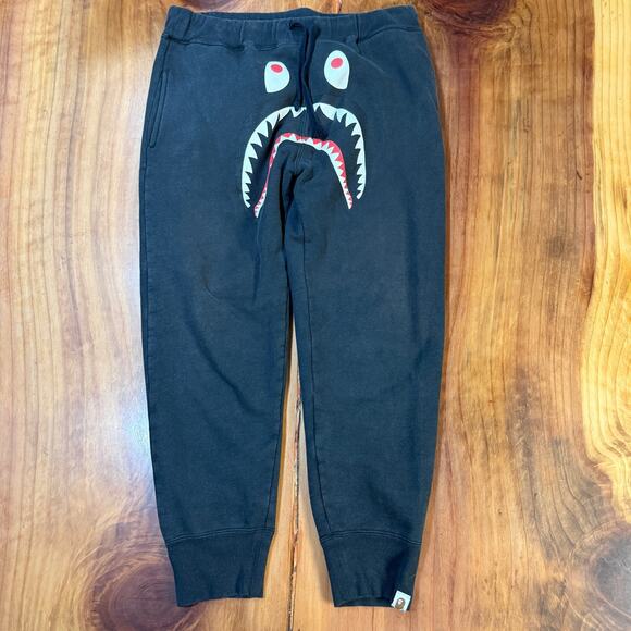 A Bathing Mens Pants L Shark Bone Joggers Sweatpants Cotton Drawstring C4-18 - Picture 1 of 6